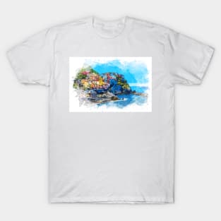 Cinque Terre Italy Liguria Italian Riviera coastline T-Shirt